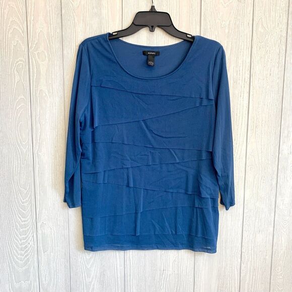 Alfani Tops - Alfani Blue Long Sleeve Top Size Large